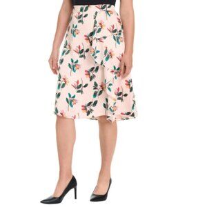 NEW Ted Baker Pull On Elastic Waist Knee Length Midi Floral Print Ruffle Skirt